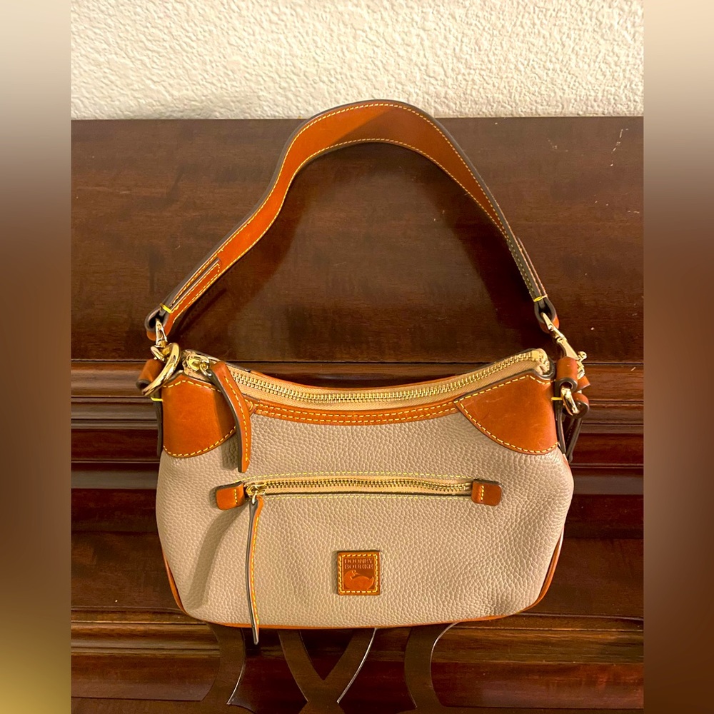 Dooney and Bourke Pebble Grain Small Hobo Taupe